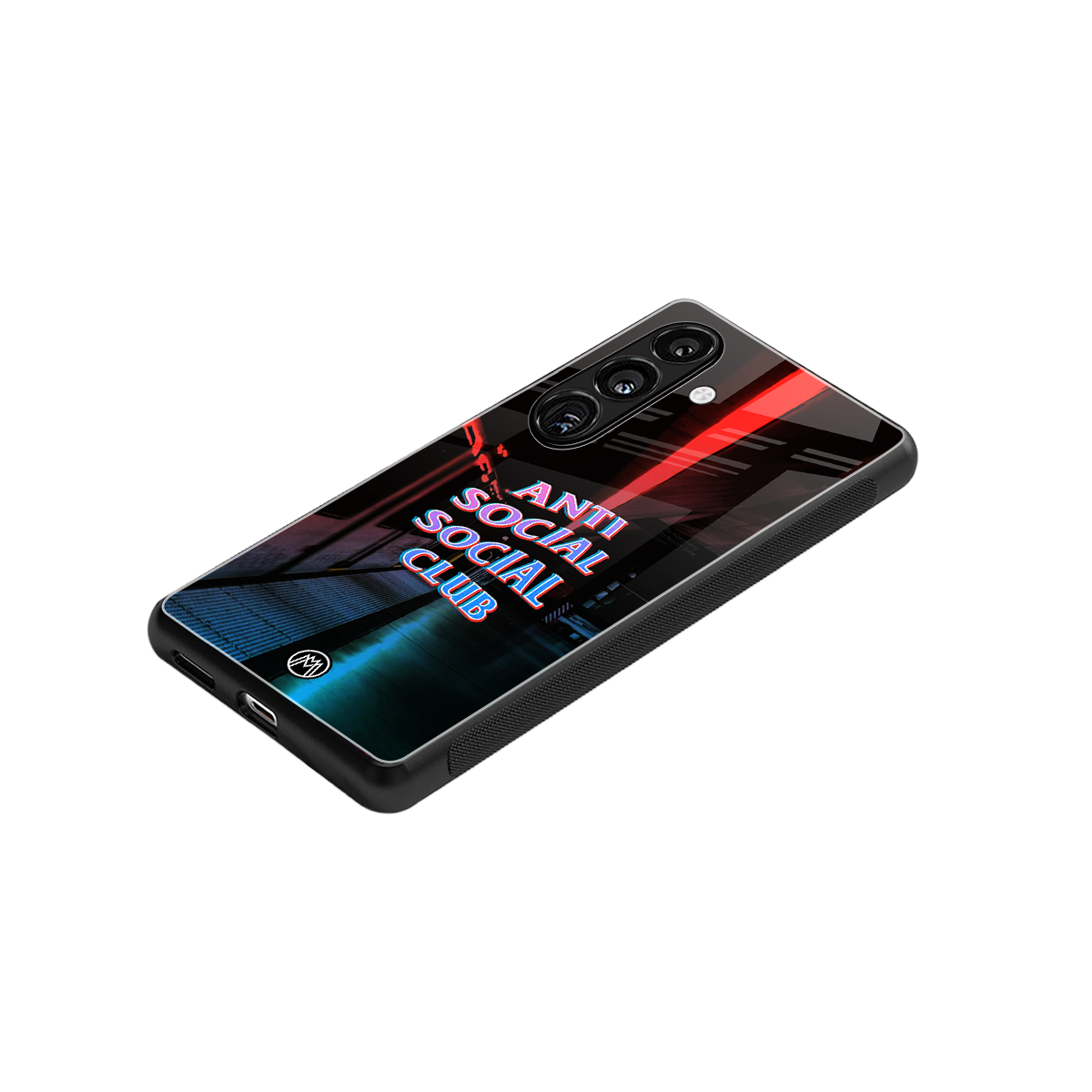 anti social social club back phone cover | glass case for samsung galaxy s24 plus