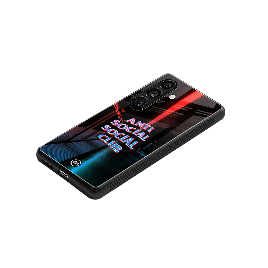 anti social social club back phone cover | glass case for samsung galaxy s23