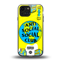 anti social social club x juice wrld back phone cover | glass case for iphone 13 mini