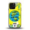 anti social social club x juice wrld back phone cover | glass case for iphone 13 pro max