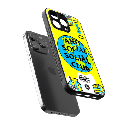 anti social social club x juice wrld back phone cover | glass case for iphone 13 pro max
