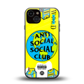 anti social social club x juice wrld back phone cover | glass case for iphone 13