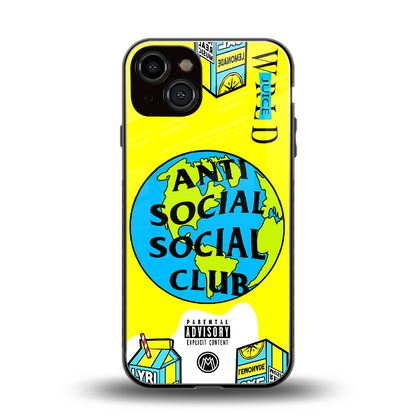 anti social social club x juice wrld back phone cover | glass case for iphone 13
