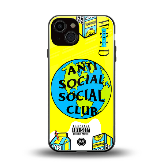 anti social social club x juice wrld back phone cover | glass case for iphone 13