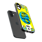 anti social social club x juice wrld back phone cover | glass case for iphone 16 plus