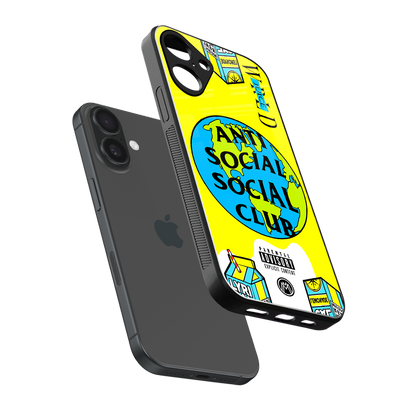 anti social social club x juice wrld back phone cover | glass case for iphone 16 plus
