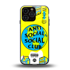 anti social social club x juice wrld back phone cover | glass case for iphone 16 pro max