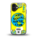 anti social social club x juice wrld back phone cover | glass case for iphone 16