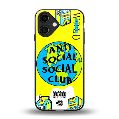 anti social social club x juice wrld back phone cover | glass case for iphone 16