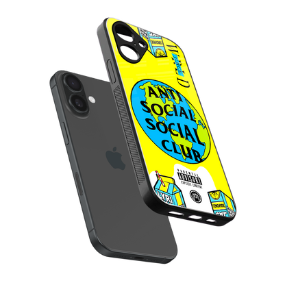 anti social social club x juice wrld back phone cover | glass case for iphone 16