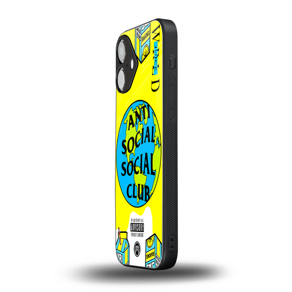 anti social social club x juice wrld back phone cover | glass case for iphone 16