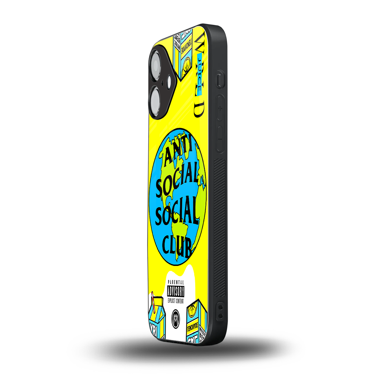 anti social social club x juice wrld back phone cover | glass case for iphone 16
