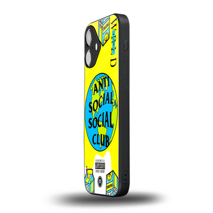 anti social social club x juice wrld back phone cover | glass case for iphone 16
