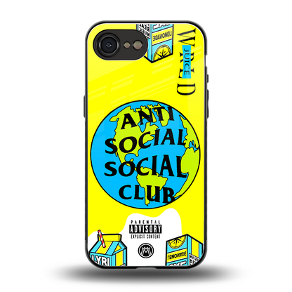 anti social social club x juice wrld back phone cover | glass case for iphone 16e