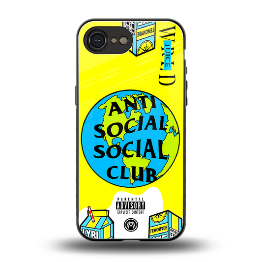 anti social social club x juice wrld back phone cover | glass case for iphone 16e