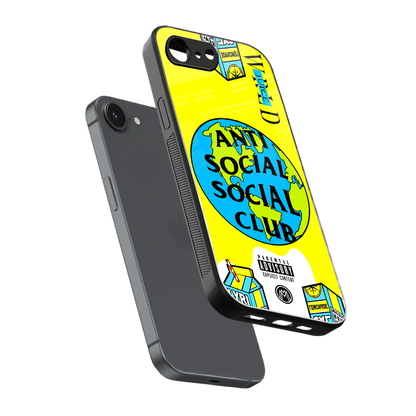 anti social social club x juice wrld back phone cover | glass case for iphone 16e