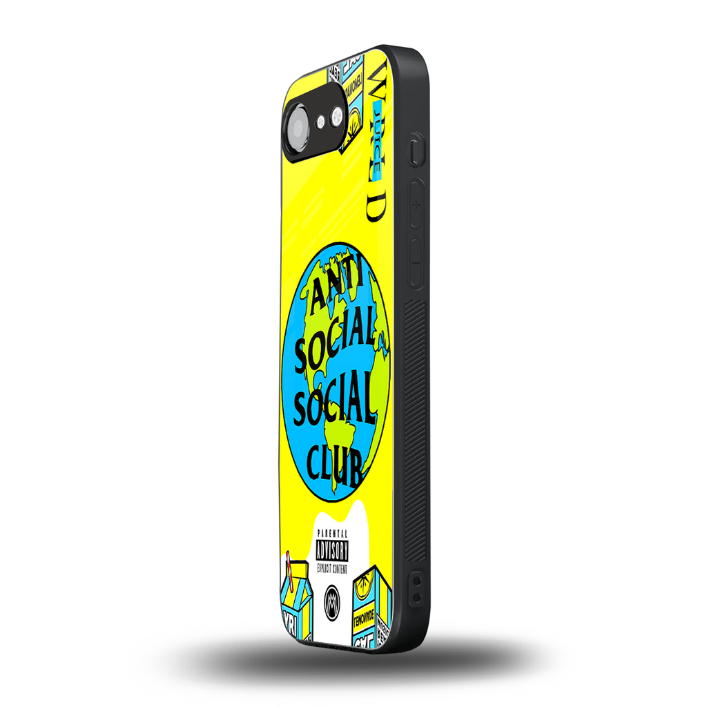 anti social social club x juice wrld back phone cover | glass case for iphone 16e