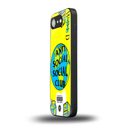 anti social social club x juice wrld back phone cover | glass case for iphone 16e