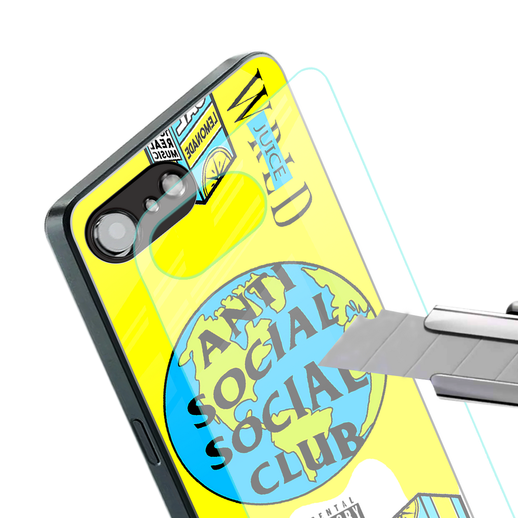 anti social social club x juice wrld back phone cover | glass case for iphone 16e