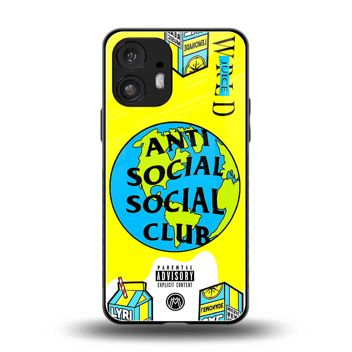 anti social social club x juice wrld back phone cover | glass case for nothing phone 2