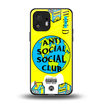 anti social social club x juice wrld back phone cover | glass case for nothing phone 2