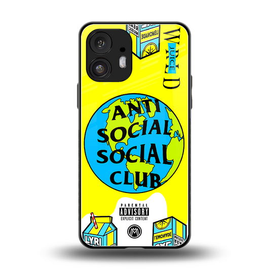 anti social social club x juice wrld back phone cover | glass case for nothing phone 2