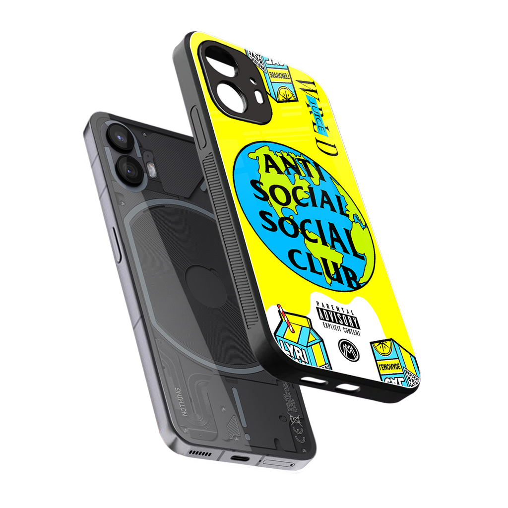 anti social social club x juice wrld back phone cover | glass case for nothing phone 2