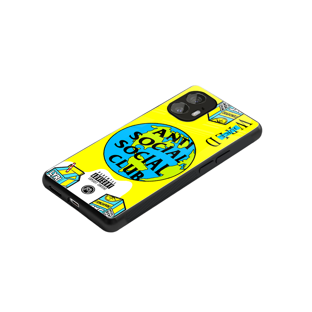anti social social club x juice wrld back phone cover | glass case for nothing phone 2