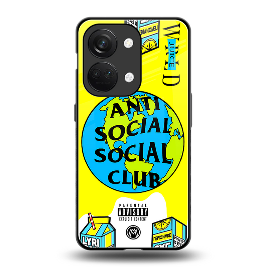 anti social social club x juice wrld back phone cover | glass case for oneplus nord 3