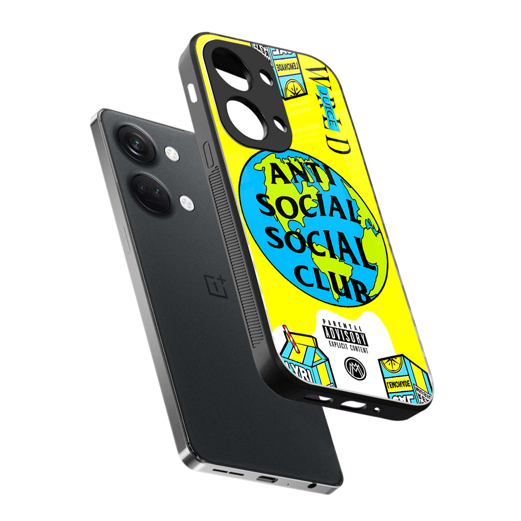 anti social social club x juice wrld back phone cover | glass case for oneplus nord 3