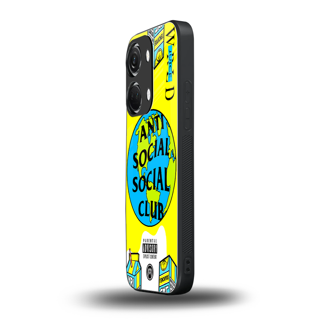 anti social social club x juice wrld back phone cover | glass case for oneplus nord 3
