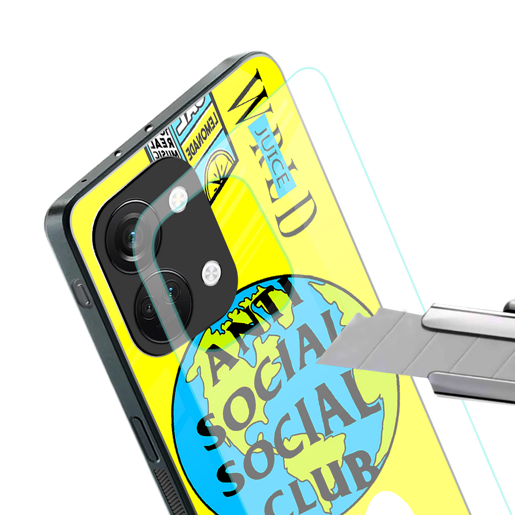 anti social social club x juice wrld back phone cover | glass case for oneplus nord 3