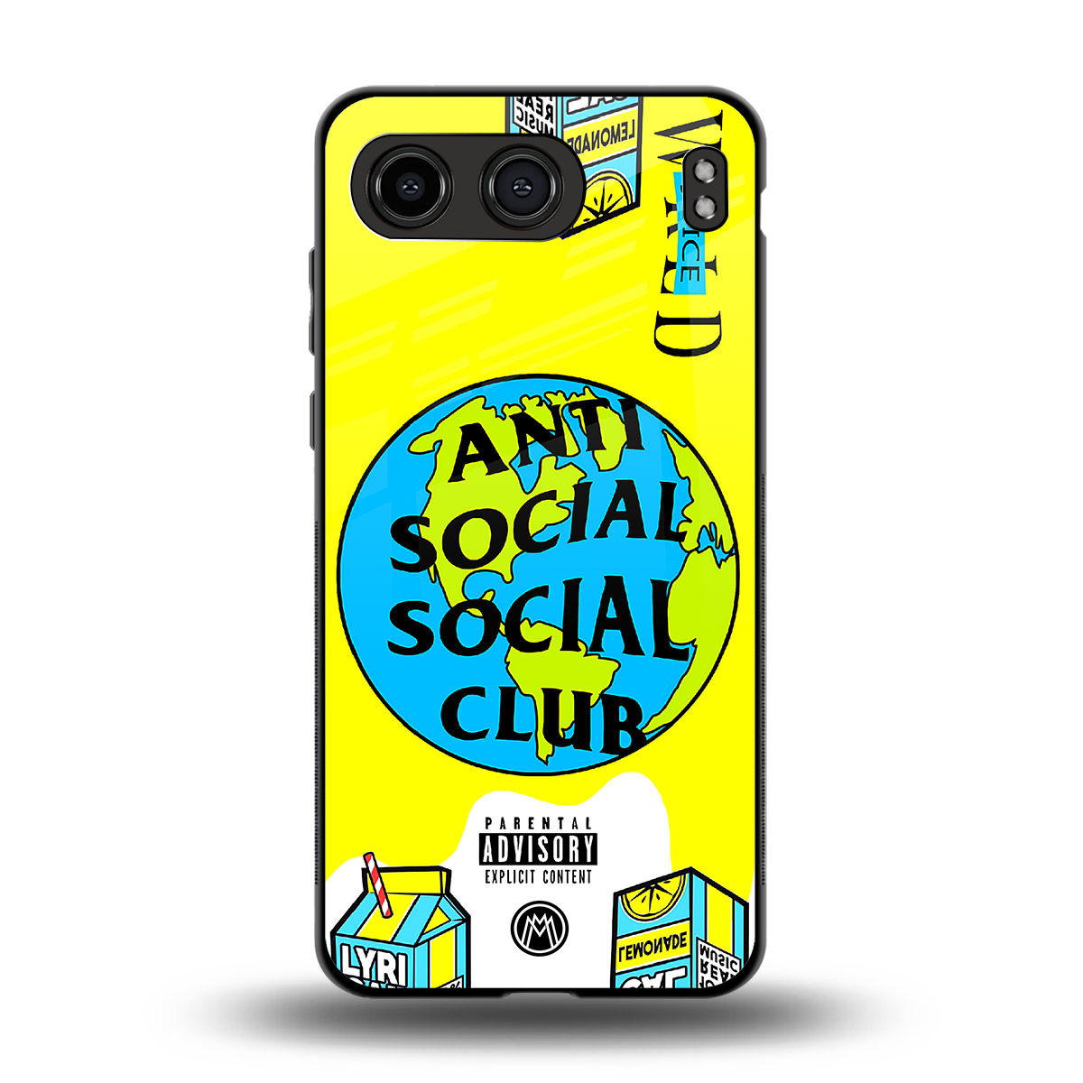 anti social social club x juice wrld back phone cover | glass case for oneplus nord 4