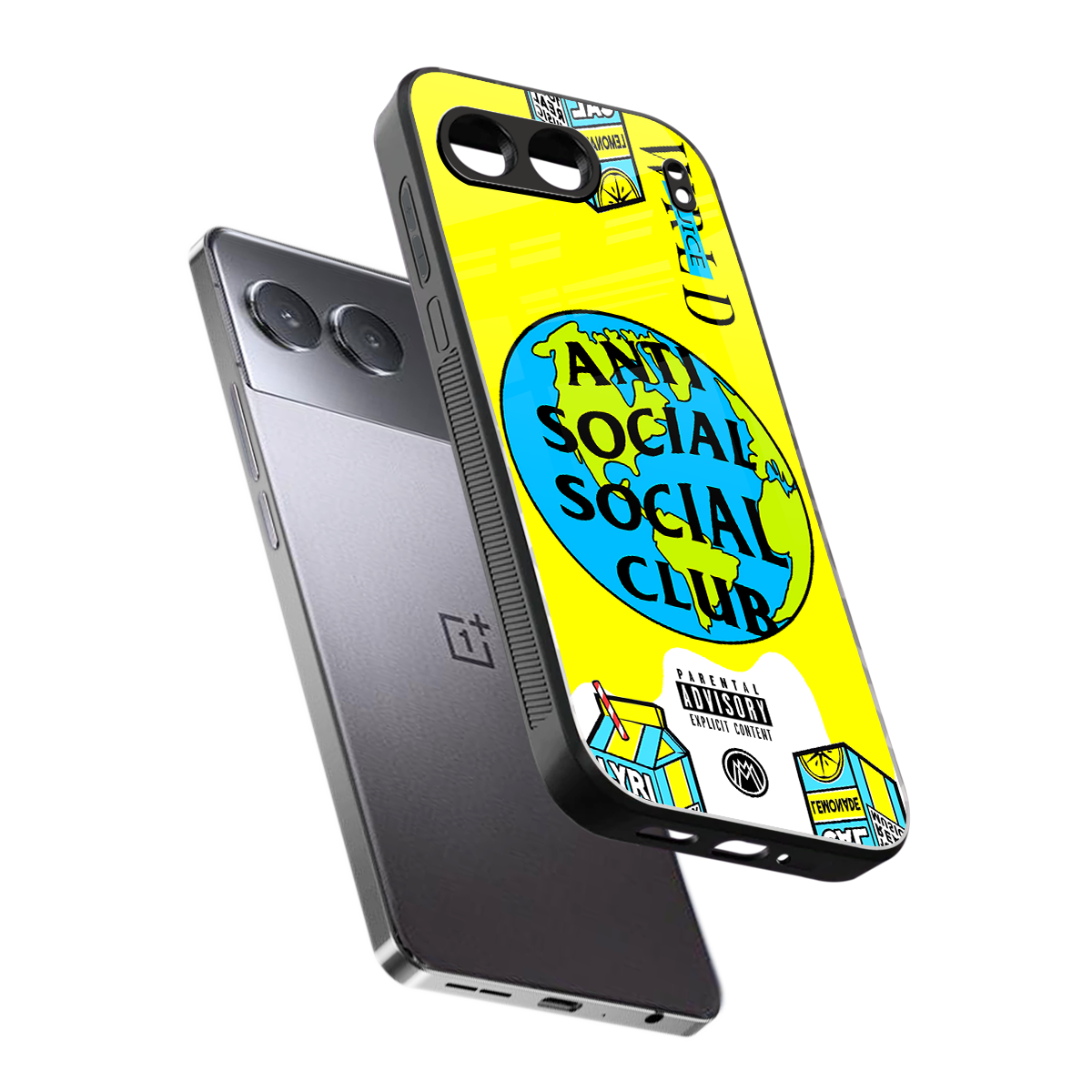 anti social social club x juice wrld back phone cover | glass case for oneplus nord 4
