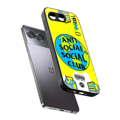 anti social social club x juice wrld back phone cover | glass case for oneplus nord 4