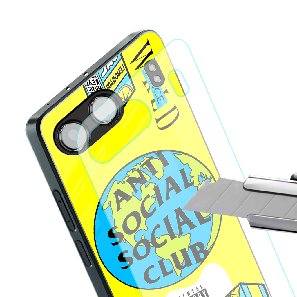anti social social club x juice wrld back phone cover | glass case for oneplus nord 4