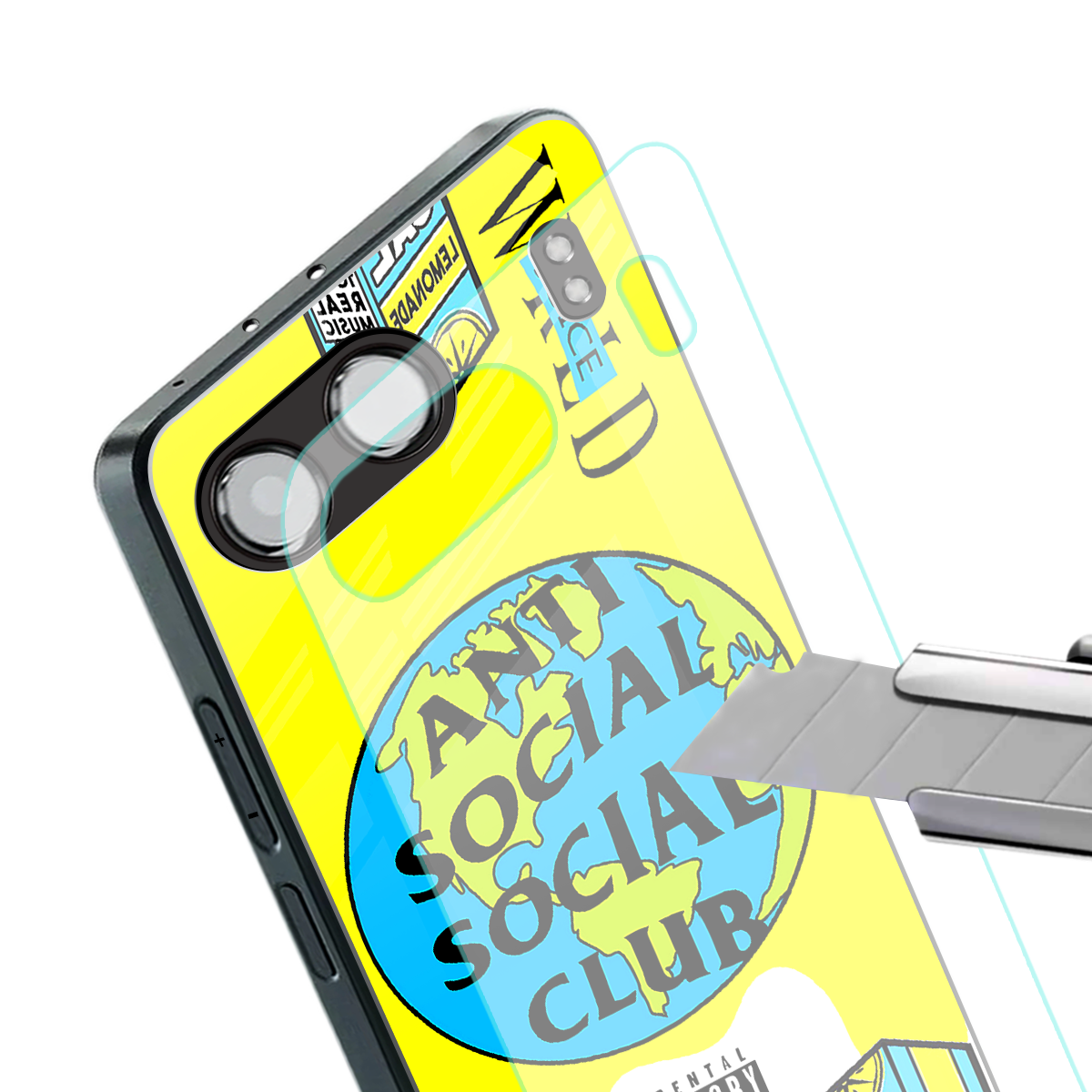 anti social social club x juice wrld back phone cover | glass case for oneplus nord 4