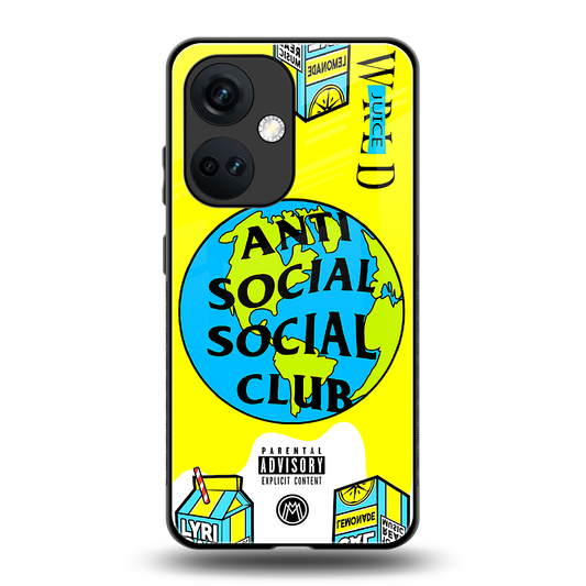 anti social social club x juice wrld back phone cover | glass case for oneplus nord ce 3