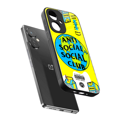anti social social club x juice wrld back phone cover | glass case for oneplus nord ce 3