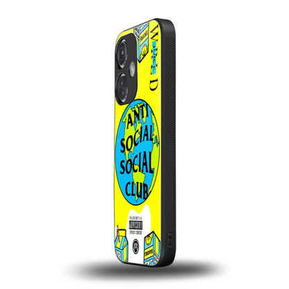 anti social social club x juice wrld back phone cover | glass case for oneplus nord ce 3