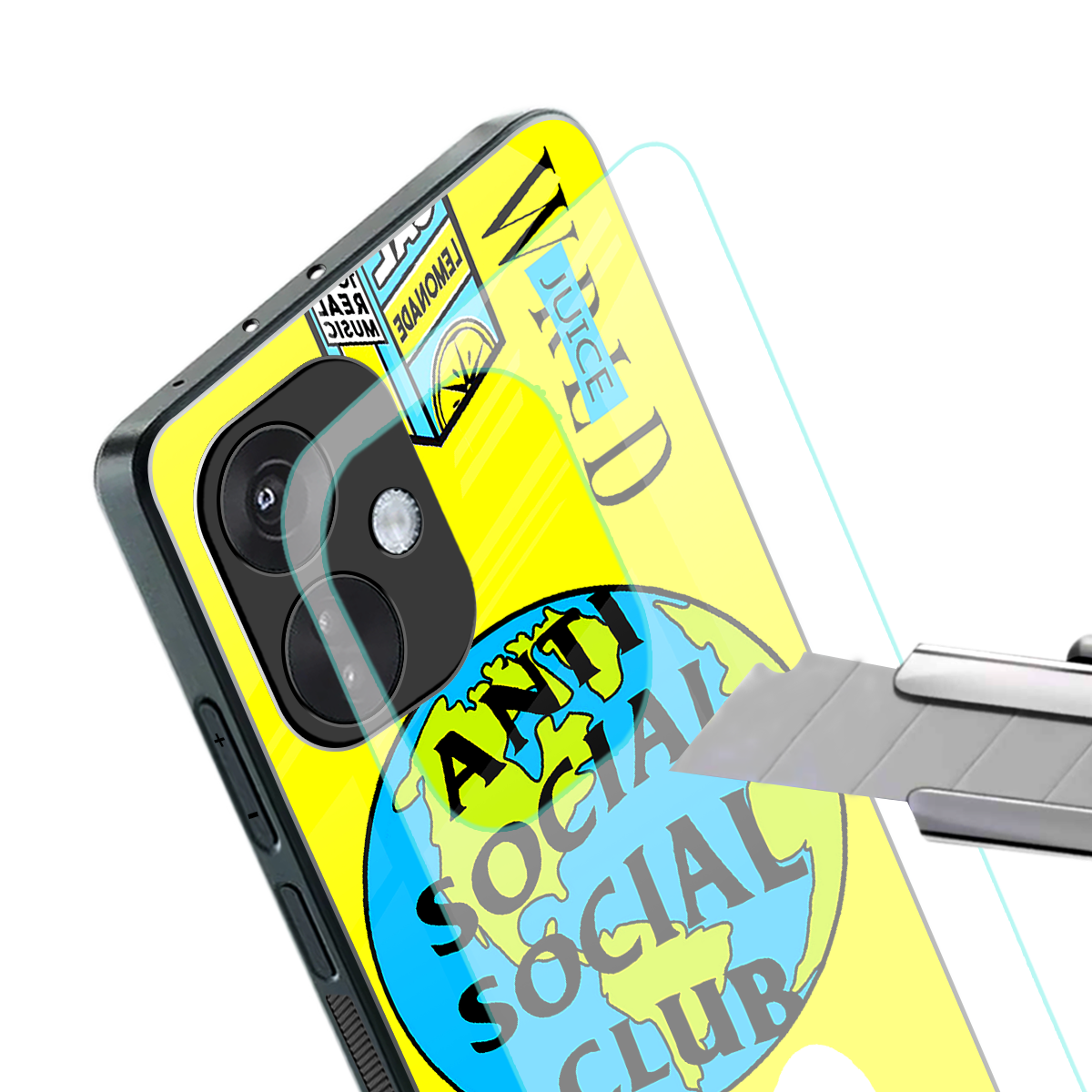 anti social social club x juice wrld back phone cover | glass case for oneplus nord ce 3