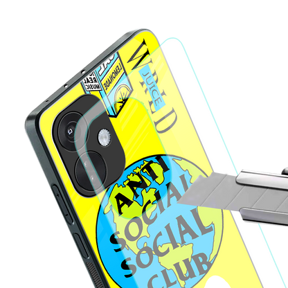 anti social social club x juice wrld back phone cover | glass case for oneplus nord ce 3