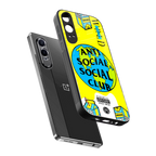 anti social social club x juice wrld back phone cover | glass case for oneplus nord ce 4 lite
