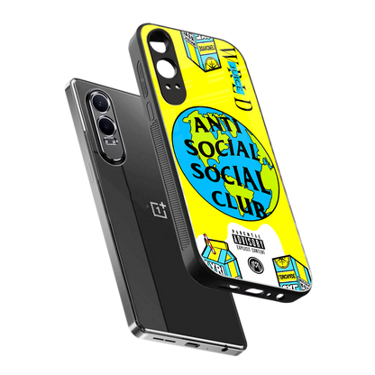 anti social social club x juice wrld back phone cover | glass case for oneplus nord ce 4 lite