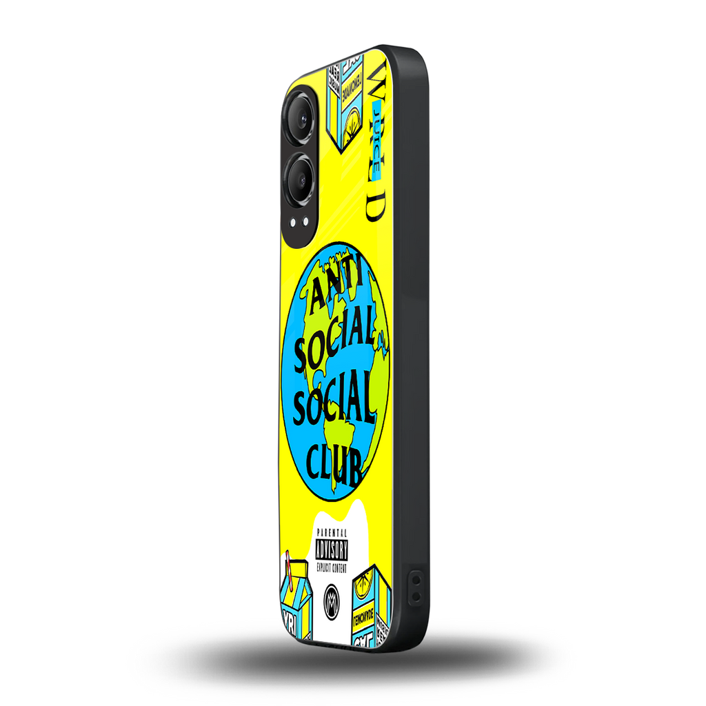 anti social social club x juice wrld back phone cover | glass case for oneplus nord ce 4 lite