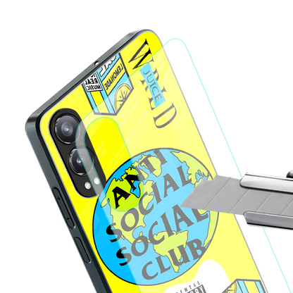 anti social social club x juice wrld back phone cover | glass case for oneplus nord ce 4 lite