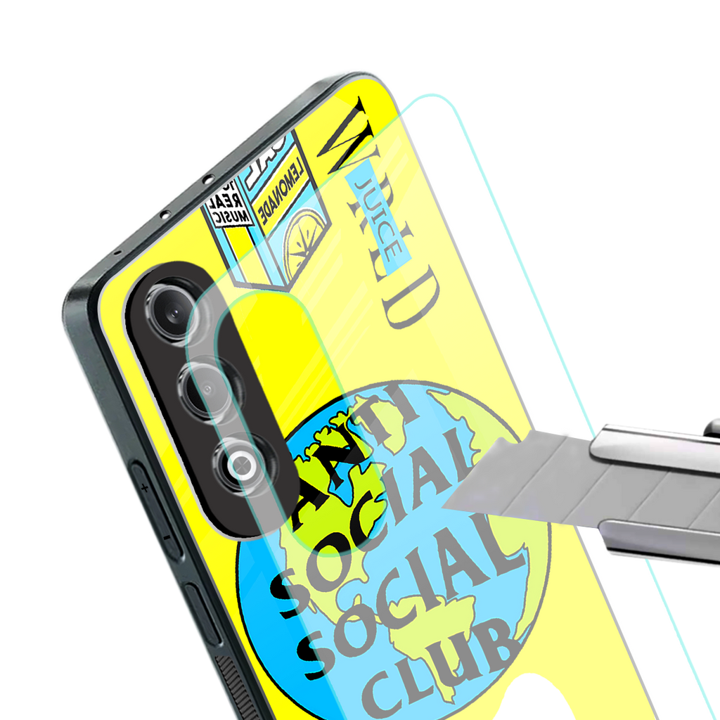 anti social social club x juice wrld back phone cover | glass case for oneplus nord ce 4