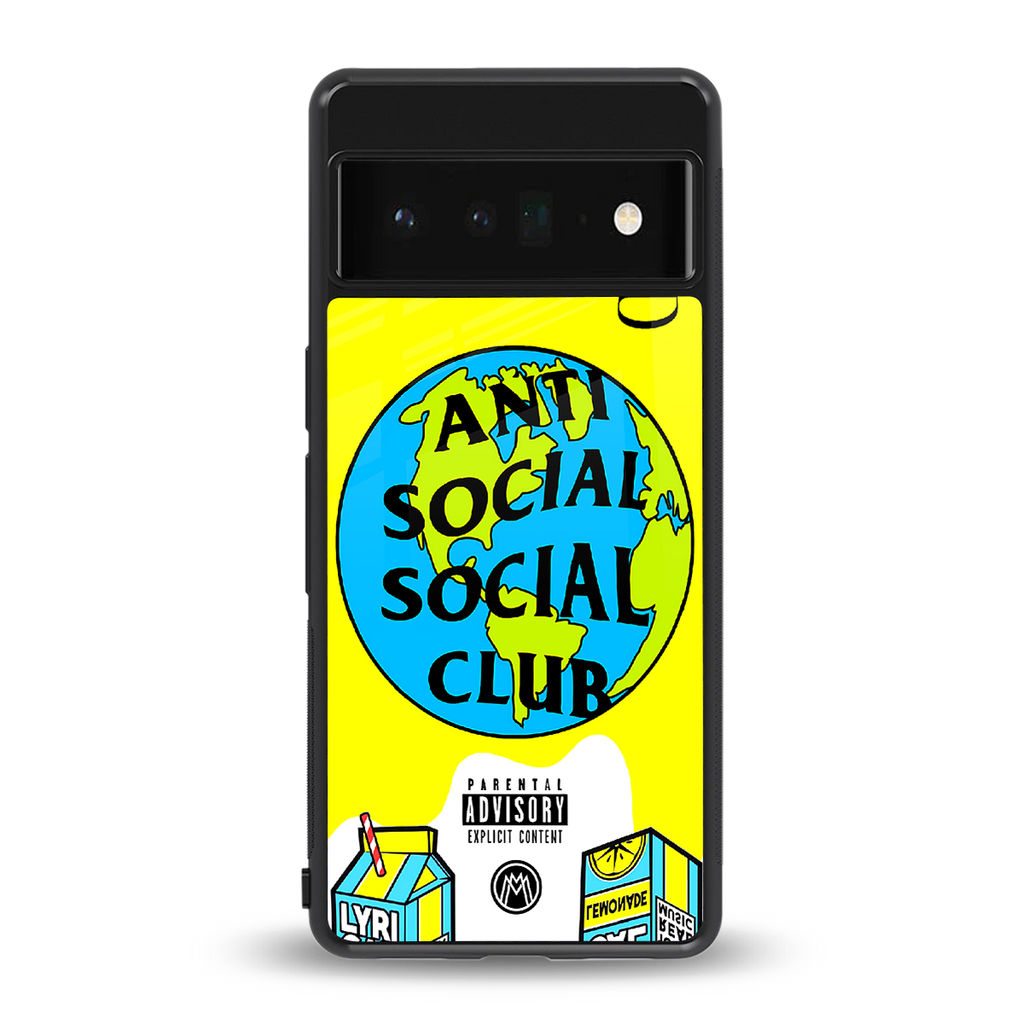 anti social social club x juice wrld back phone cover | glass case for google pixel 6 pro