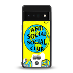 anti social social club x juice wrld back phone cover | glass case for google pixel 6 pro