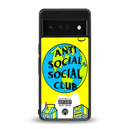 anti social social club x juice wrld back phone cover | glass case for google pixel 6 pro